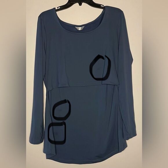 Kindred Bravely- Long Sleeve Navy Blue Stretch Nursing Top- Size XXL - see flaw! - Picture 8 of 8